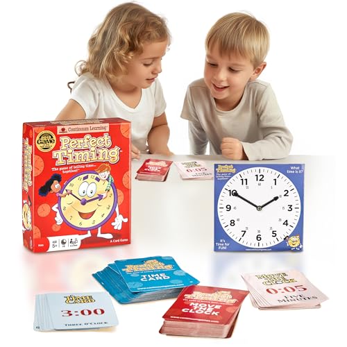Continuum Games Perfect Timing Game - Tell Time Cooperative Board Game for Kids - Fun Educational Family Game to Learn How to Read a Clock