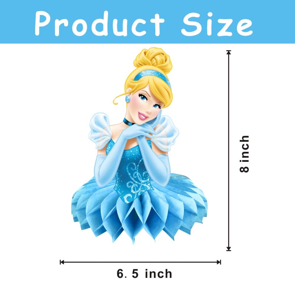 8Pcs Cinderela Table Centerpieces Birthday Party Supplies Double Side Table Decorations for Girls Party Decorations