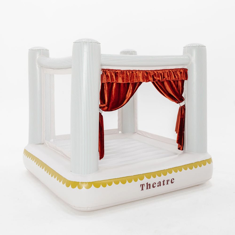 PLAYSMOL Mini Theatre Inflatable Bounce House, Jumping House for Indoor Play, Bouncy Castle for Toddlers & Kids 3-6, Easy Set Up & Storage