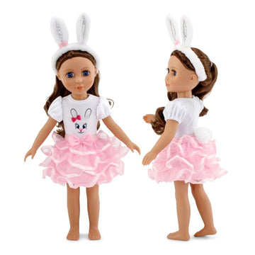 Emily Rose 14-inch Fashion Doll 3-PC Bunny Outfit, Includes Cute Bunny Ears Accessory | Gift Boxed | Doll NOT Included | Perfect Halloween Costume