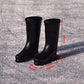 SXFSE Doll Accessories, Dollhouse Miniature Scene Model Black Rubber Rain Boots Shoes Decoration Pretend Play Toy (Black)