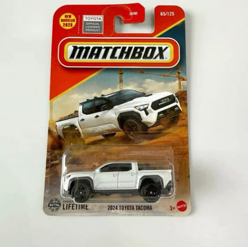 Matchbox Toyota Tacoma 2024 Diecast Car, White, 1:64 Scale, 65/125