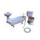 Dollhouse Furniture Miniature Bathroom Set Purple Bathroom Accessories 4PCS-1:12 Scale (Violet)