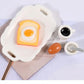 7 Pieces 1:12 Scale Miniature Breakfast Set - Dollhouse Kitchen Accessories, Includes Tray, Spoon, Cup, Coffee, Eggs, Bread, and Other Decorative