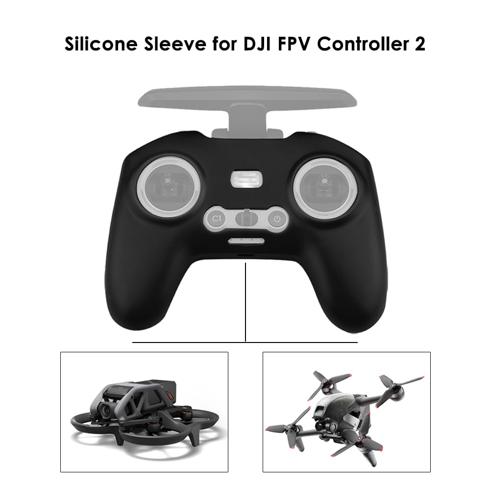 CAPART Silicone Protective Cover Skin Sleeve for DJI FPV Controller 2, Compatible with DJI FPV and DJI Avata Drone (Black)