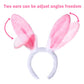 YUJUN 6PCS Plush Bunny Ears Headband, Easter Multi-Color Cute Rabbits Ears Hairbands for Easter Kids Game and Easter Party Favors