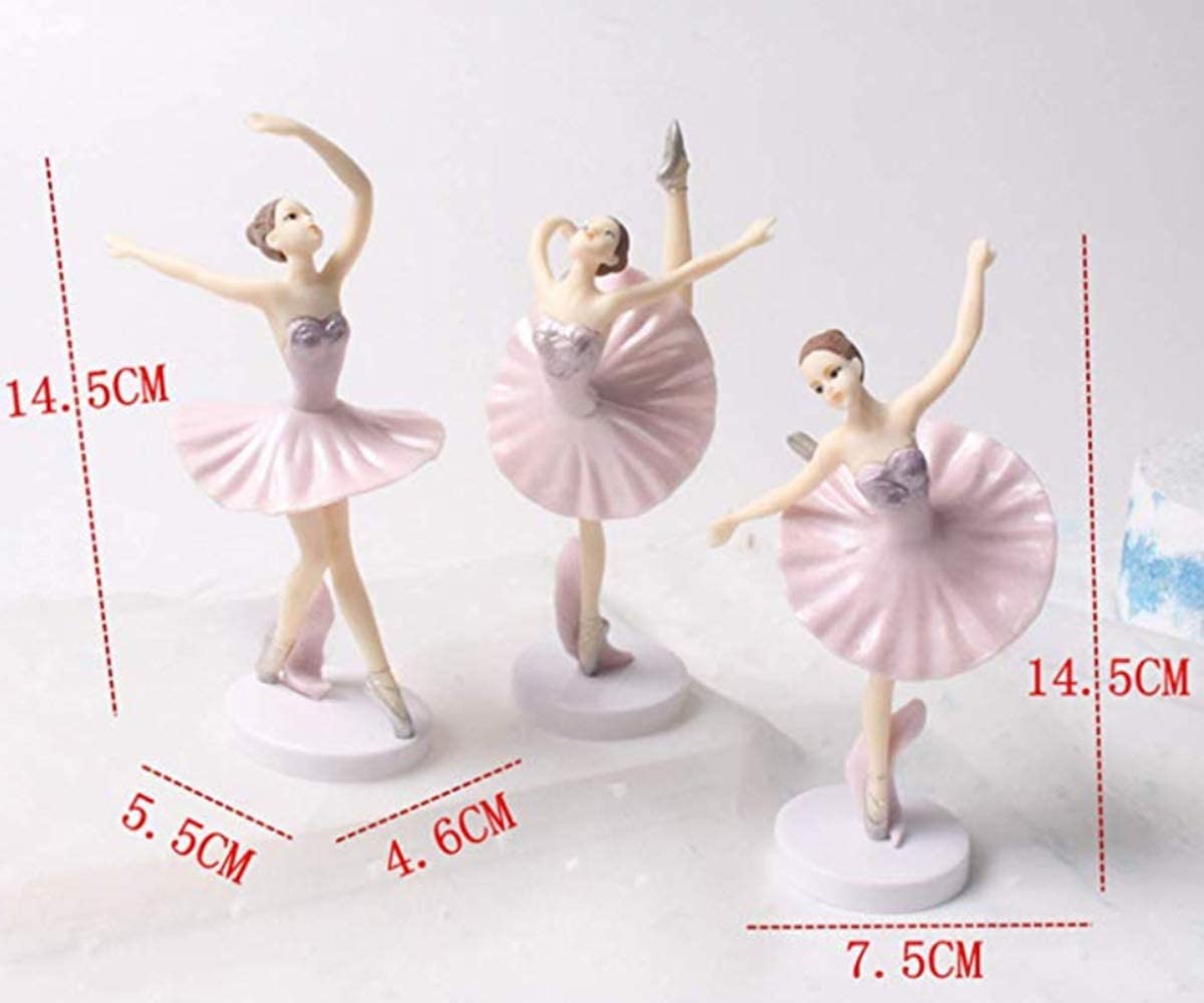 HYSTYLE 6 Pcs Dancing Ballerina Girl Figurine Cake Topper Decoration, Ballerina Girl Plant Pot Craft Dollhouse Decoration