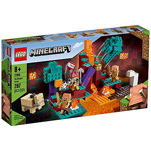 LEGO Minecraft The Warped Forest 21168 Hands-on Minecraft Nether Creative Playset; Fun Warped Forest Building Toy Featuring Huntress, Piglin and
