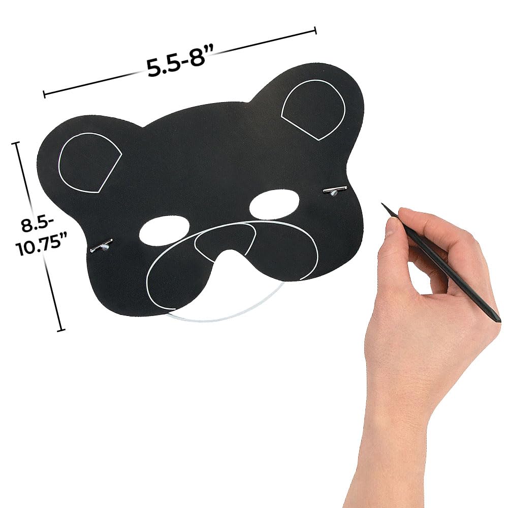Fun Express Magic Scratch Paper Animal Masks - Scratch Art - Crafts for Kids and Fun Home Activities - VBS Vacation Bible School Supplies/Decor