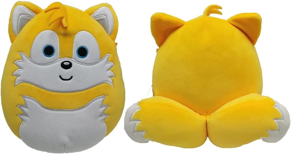 Squishmallows Kellytoy SEGA Sonic, Knuckles, Tails, Shadow Plush Toy (Sonic The Tails 10")