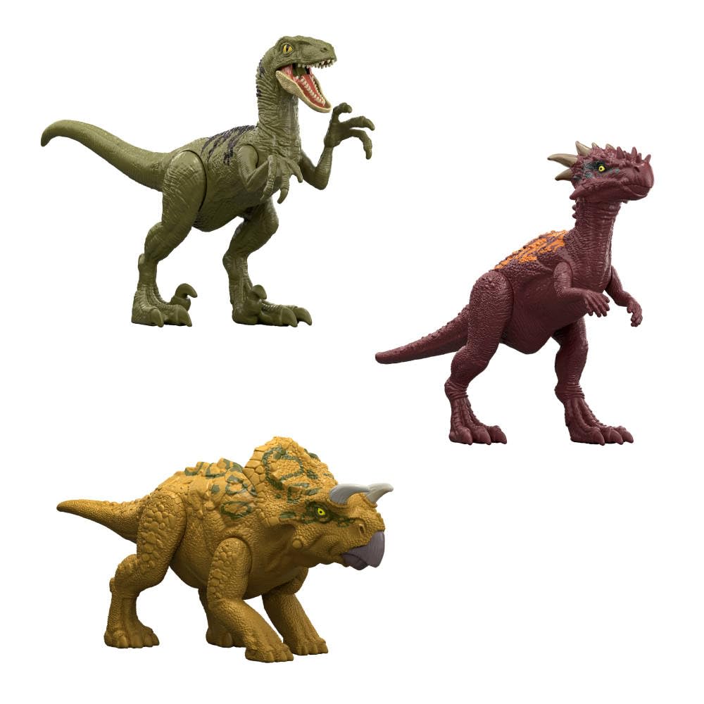 Mattel Jurassic World Dino Reveal Dinosaur Toys, Unpack Surprise & Warm Water Uncovers Full Decoration, 5 to 7 Inches, Species Vary