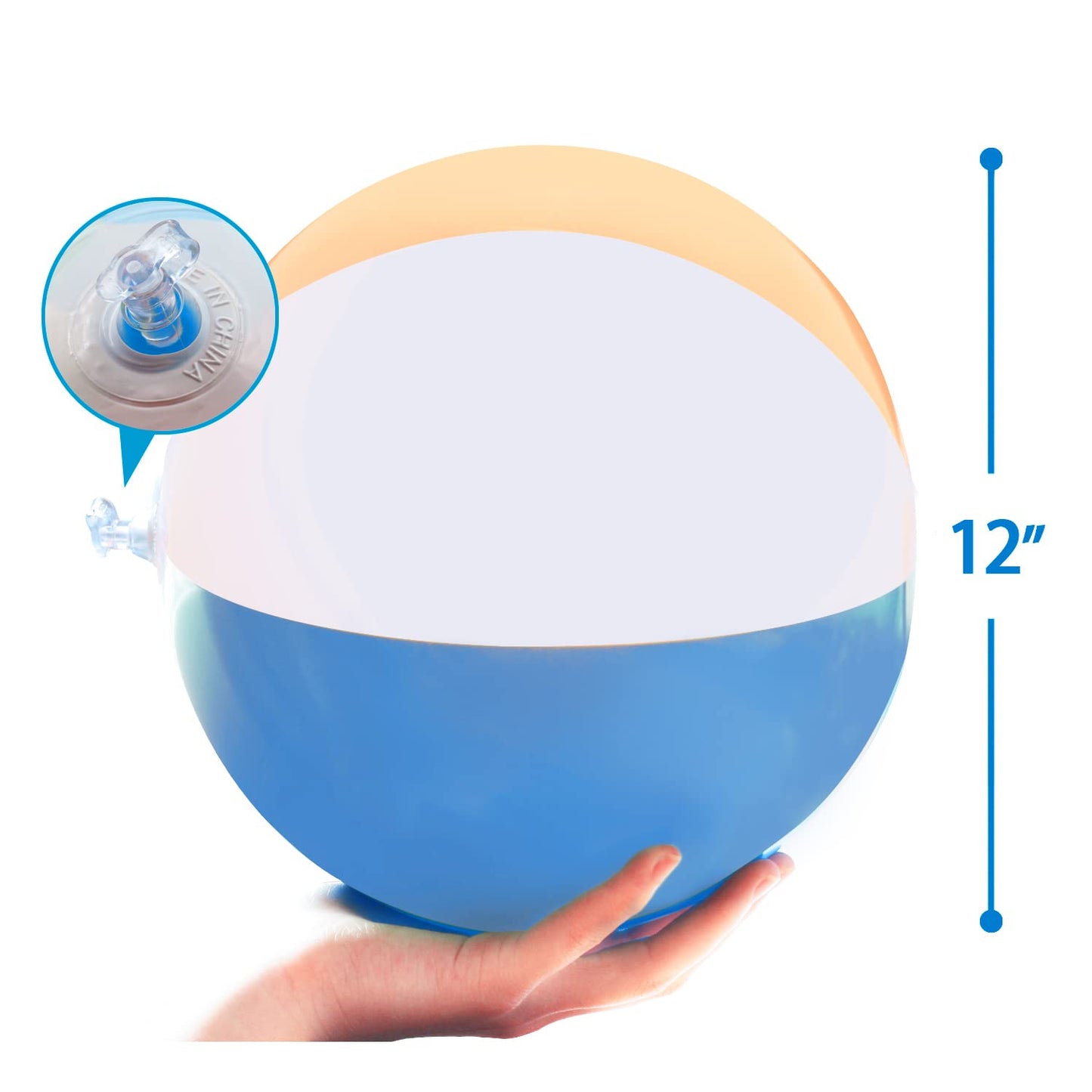 Novelty Place Inflatable Beach Balls - 12 Pack, 12" White Panels Alternate with Macaron Colors, Leak-Proof PVC - Summer Beach Pool Party Supplies, Fun