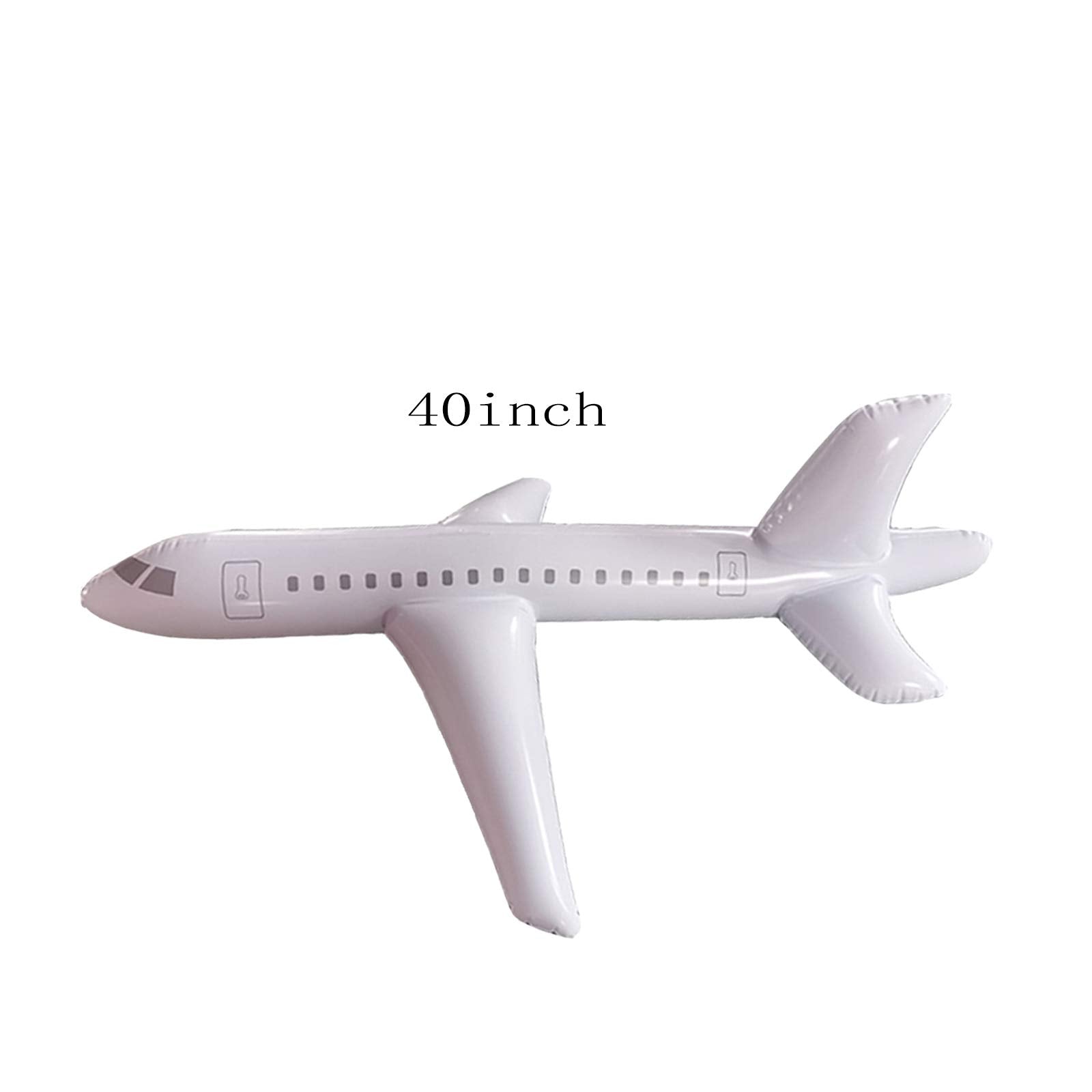 HAO White Large Inflatable Airplane Float, Blow Up Airplane Balloon for Outdoor, Party Favors, Swimming, (40inch)