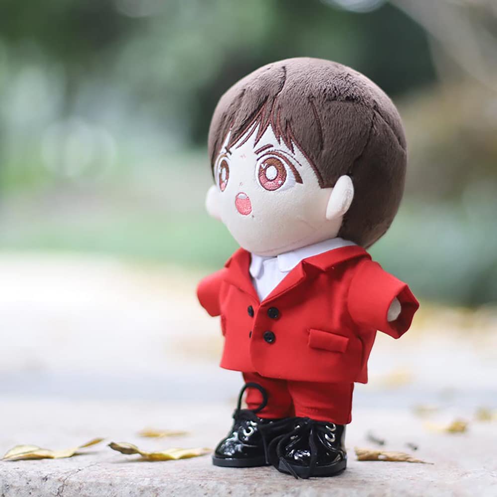 niannyyhouse 20cm Plush Doll Clothes Red Suit Coat Bow Tie White Shirt Pants 8in Soft Stuffed Plush Toys Accessories Dress up (Red, 20cm)