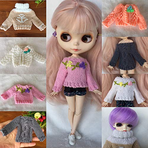 leoglint Blythe Doll Clothes, Sweater Clothing for Blythe Doll 30 cm 1/6 Bjd Dolls Azone ICY Licca Doll (Pink T-Shirt)