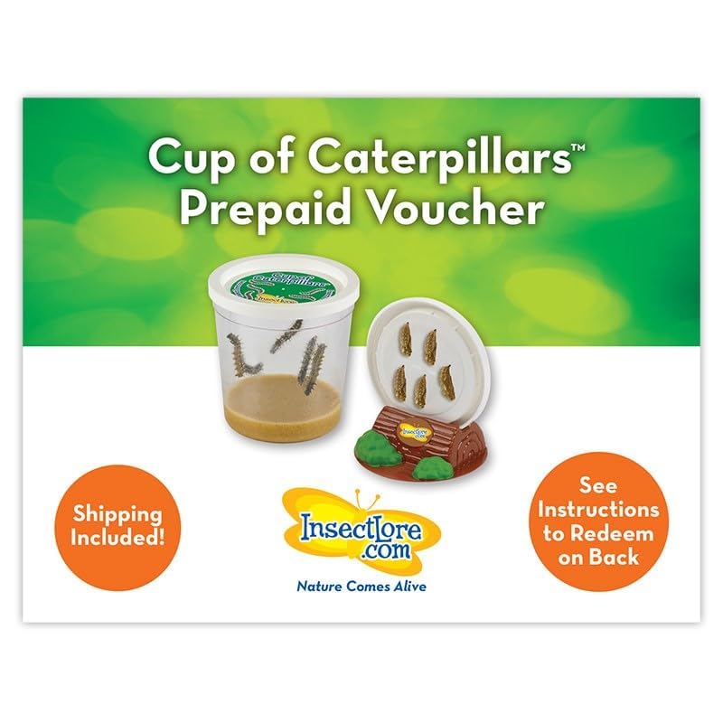 Insect Lore Butterfly Farm with Pre-Paid Voucher to Redeem Caterpillars - Ultra-Clear Dome Habitat, STEM Journal, Chrys-A-Lid Holder - Give the Gift