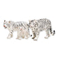 ZAGA Toys White Bengal Tigers and Cub | 3-Piece Hand-Painted Wildlife Figurine Set | Realistic White Tigers Displays Winter Décor and Collectible