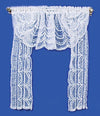 Melody Jane Dollhouse White Lace Double Drape Curtain Miniature Accessory