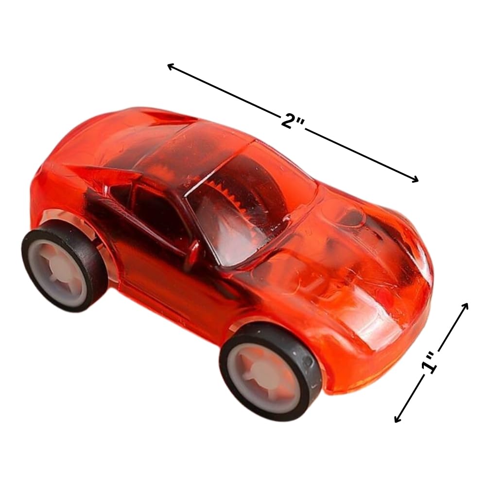 Fun Express Transparent Pullback Cars Set - Assorted Toy Vehicles Cars Boats & Racers for Kids - Perfect Playtime Birthday Parties Party Favors Gifts
