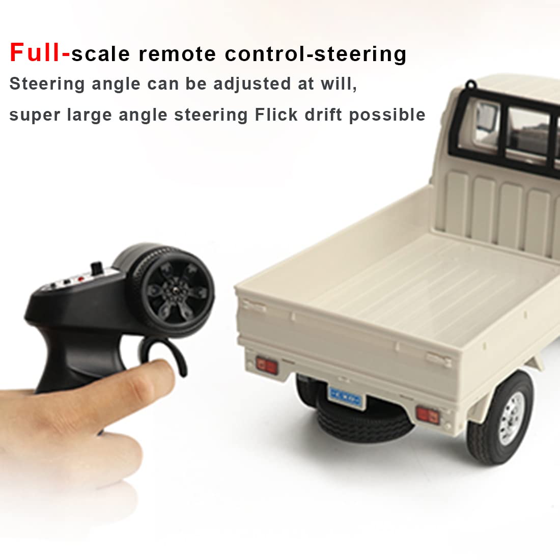 YounggDiy WPL D12 1/16 Mini RC Truck, 2.4G RC Car Mini-Truck Mini-Van High Speed of 20km/h DIY Double Battery, Remote Control Trucks Vans, Indoor