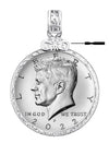 Geruibi Sterling Silver 50 cent Border Screw Top Coin Border is suitable for 30.64mm diameter 2.15mm thickness Coins, Coins Not Included