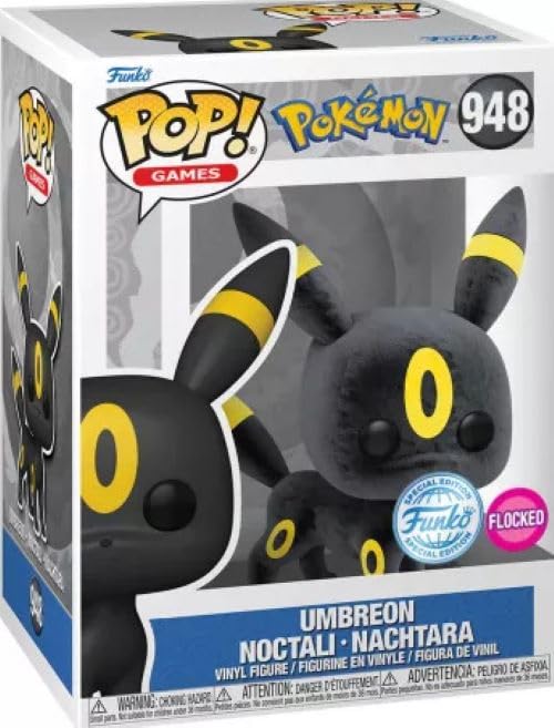 Funko Pop Pokemon Umbreon Noctali with Fur #948 - Exclusive Flocked Special Edition - Pop Figure