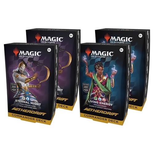 Magic: The Gathering Aetherdrift Commander Deck Bundle - 2 of Each Deck (2 Living Energy + 2 Eternal Might)