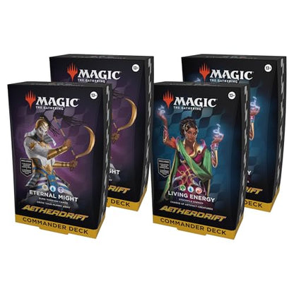 Magic: The Gathering Aetherdrift Commander Deck Bundle - 2 of Each Deck (2 Living Energy + 2 Eternal Might)