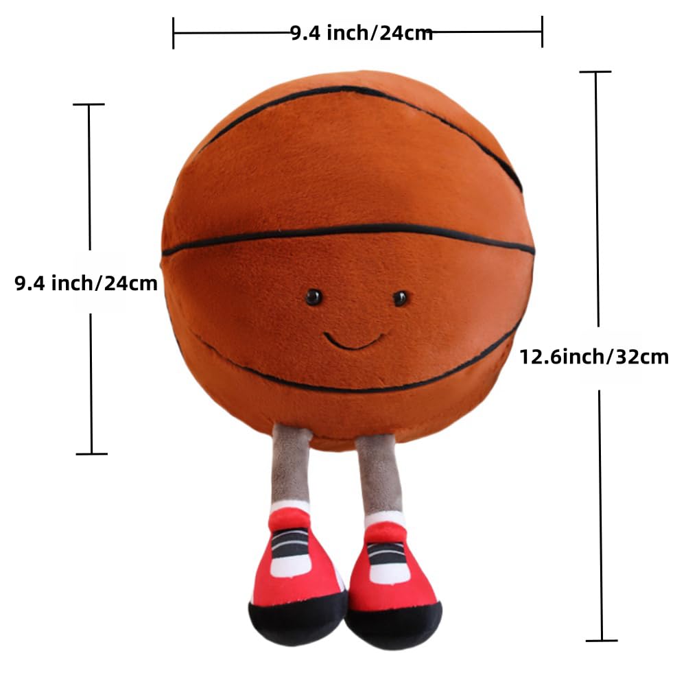 Xshelley12 inch Footbal/Basketball Plush Toys Pillow,Stuffed Sports Balls Plush Toys,Creative Basketball/Football Plush Doll,Spherical Soft