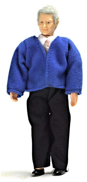 Dollhouse Miniature 1:12 Scale Grandfather with Outfit