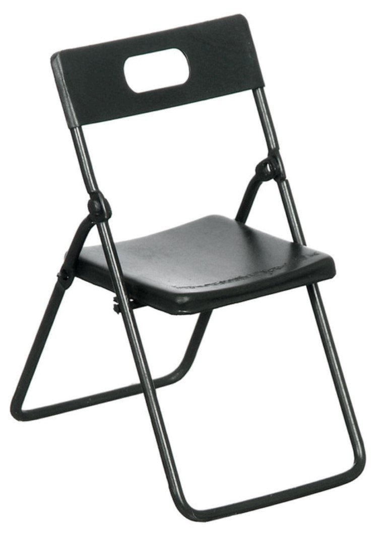Aztec Imports, Inc. Dollhouse Miniature 5-Pc. Black Metal Folding Table & Chairs Set