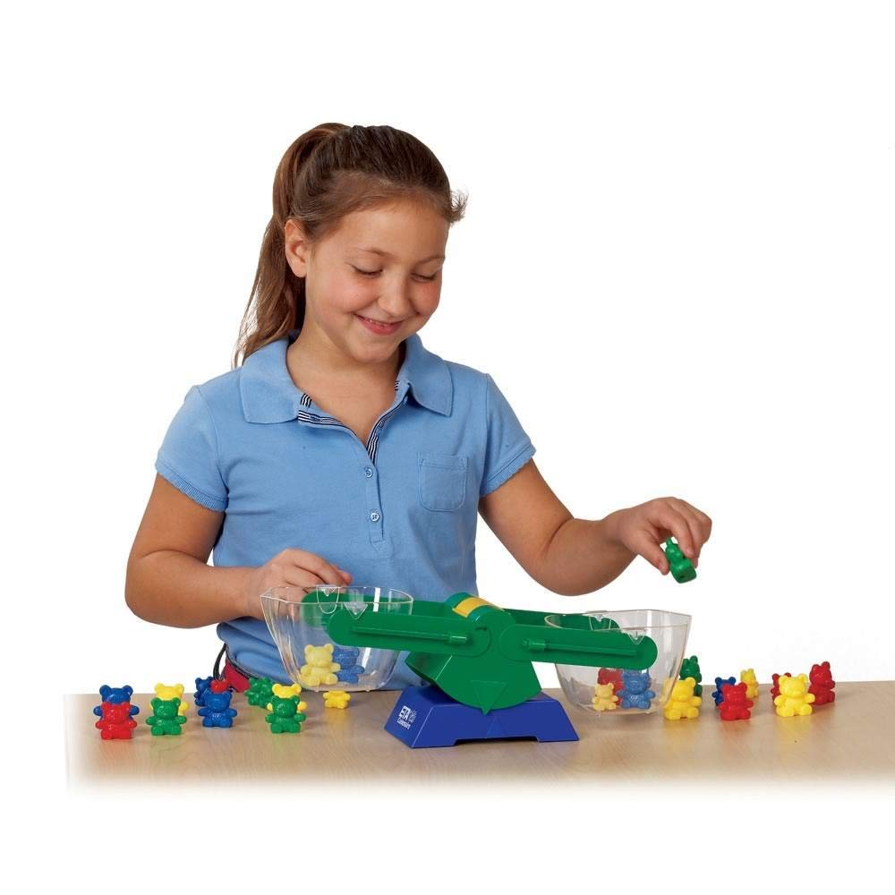 hand2mind Plastic Bucket Balance for Kids Ages 5-8, Hands-On Way to Learn About Weight and Measurement, 2 Clear 1/2 Liter Buckets with Spouts for Easy