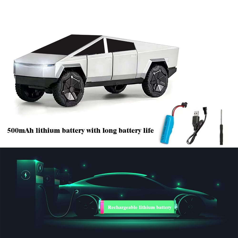 Powvan Cyber Electric Car Remote Control Truck Cyber Style Truck 1/16 RC Race Vehicle 2.4Ghz Double-Battery Four-Way All-Terrain 12mph Drift Car