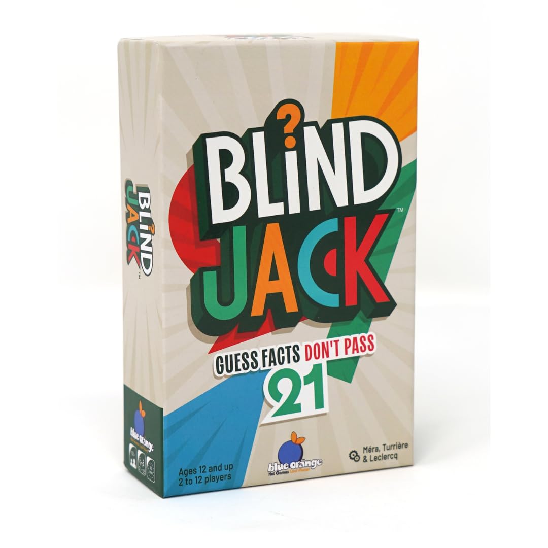 blue orange New Card Game Blind Jack Fun Trivia and Strategy Party Game for Kids and Adults Games - 2 to 12 Players, Ages 12+
