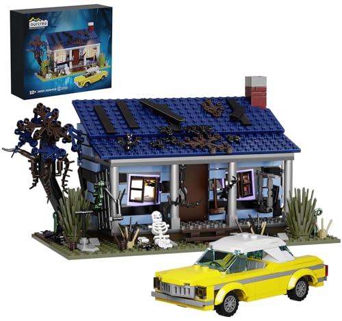 Evil House Building Set, Deadly Darkness House Compatible with Lego Halloween Horror House with Movable Car Haunted House Toy Model, Collectible Gift