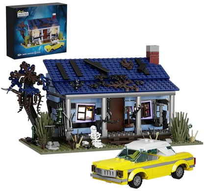 Evil House Building Set, Deadly Darkness House Compatible with Lego Halloween Horror House with Movable Car Haunted House Toy Model, Collectible Gift