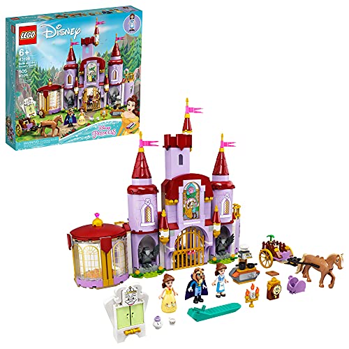 LEGO Disney Belle and The Beast’s Castle Building Toy 43196 Pretend Play Building Kit from The Beauty and The Beast Movie with Horse Toy, Disney