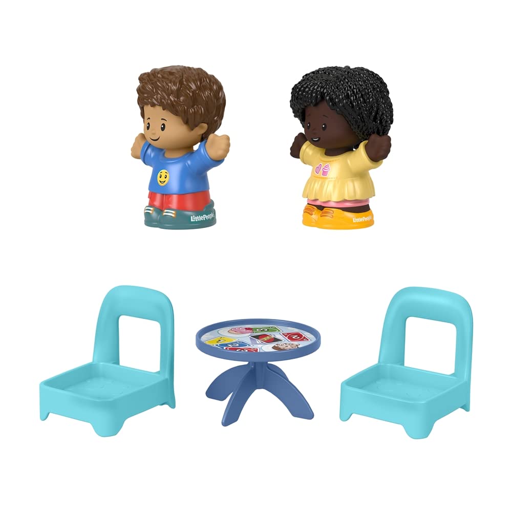 F-Price Fisher-Price Little People Card Game Figure Set - HHR45 ~ Includes 2 Little People Figures, 2 Chairs and a Table with Card Game and Cupcake