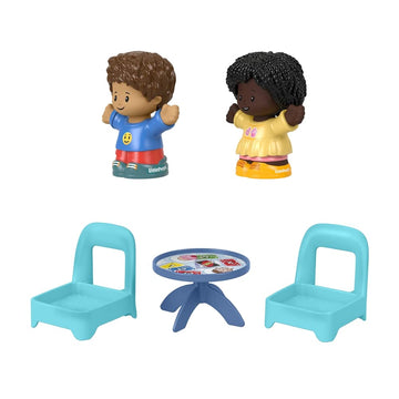 F-Price Fisher-Price Little People Card Game Figure Set - HHR45 ~ Includes 2 Little People Figures, 2 Chairs and a Table with Card Game and Cupcake