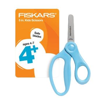 Fiskars 5" Blunt-Tip Scissors for Kids Ages 4-7, For School or Crafting, Turquoise (Pack of 1)