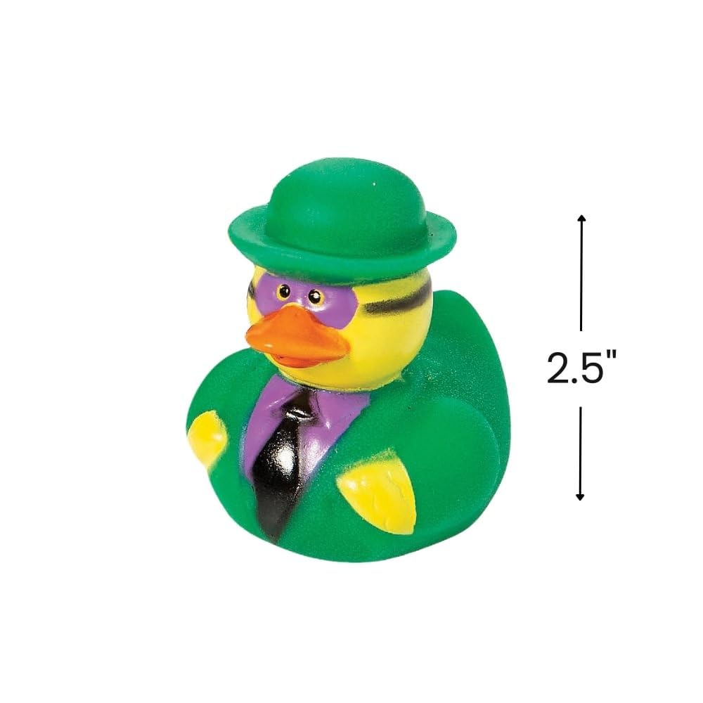 Fun Express Super Hero Villain Rubber Duckies - Birthday Party Toys, Favors and Supplies (Set of 12)
