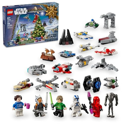 LEGO Star Wars Advent Calendar 2024 for Kids - Christmas Advent Calendar W/ 18 Mini Builds & 5 Minifigures, Ages 6+ - Gift Idea for Boys & Girls