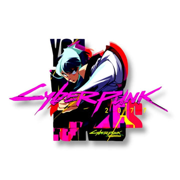 Cyberpunk Vinyl Sticker Cyberpunk car Decal Cyberpunk car Sticker Water Proof Cyberpunk Sticker Reflective for car for Laptop (Purple)