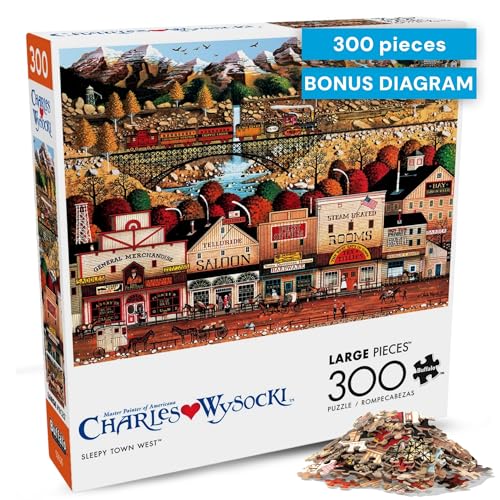 Buffalo Games - Charles Wysocki - Sleepy Town West - 300 Large Piece Puzzle