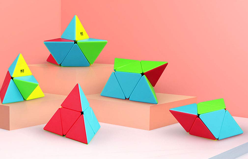 QIYI Pyramid Speed Cube 2X2 Stickless Triangle Magic Cube Puzzle Colorful