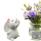2PCS Mini Smell The Fragrant Rabbit & Flower Vase Decorations - Handmade Resin Vases with Purple Jasmine for Micro Landscape, Automobile Interior, DIY