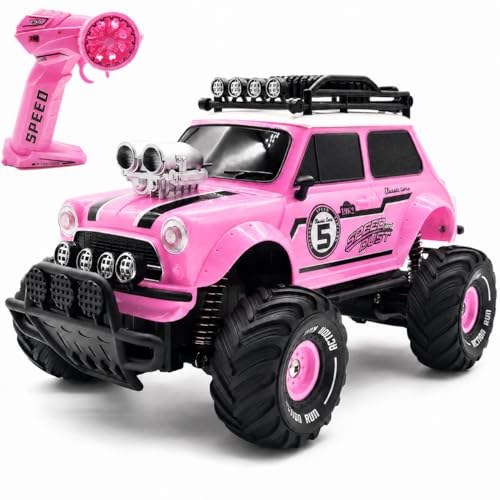 10Leccion Pink RC Monster Truck for Girls Ages 3-8