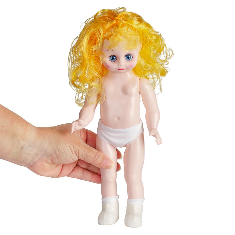 3 Golden Blonde Full?Body Dolls - Plastic Craft Doll Models, 13-1/2"