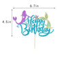 Sleyberoy Glitter Mermaid Happy Birthday Cake Topper