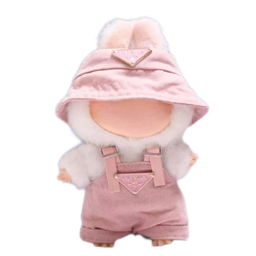 Pink Style Outfit Set for Labubu 17cm Dolls (Gen 1-3) - Sweet Clothing Kit with Beige & Cocoa Tones for POP MART Figurines (No Doll Included)